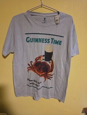 NWT Guinness Crab Time Men's Size Small T-Shirt "Have This One With Me!" Beer
